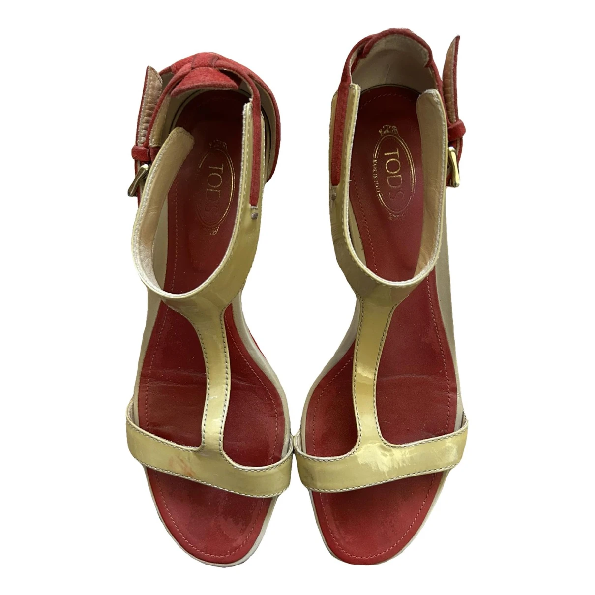 Pre-owned Tod's Glitter Sandals In Red