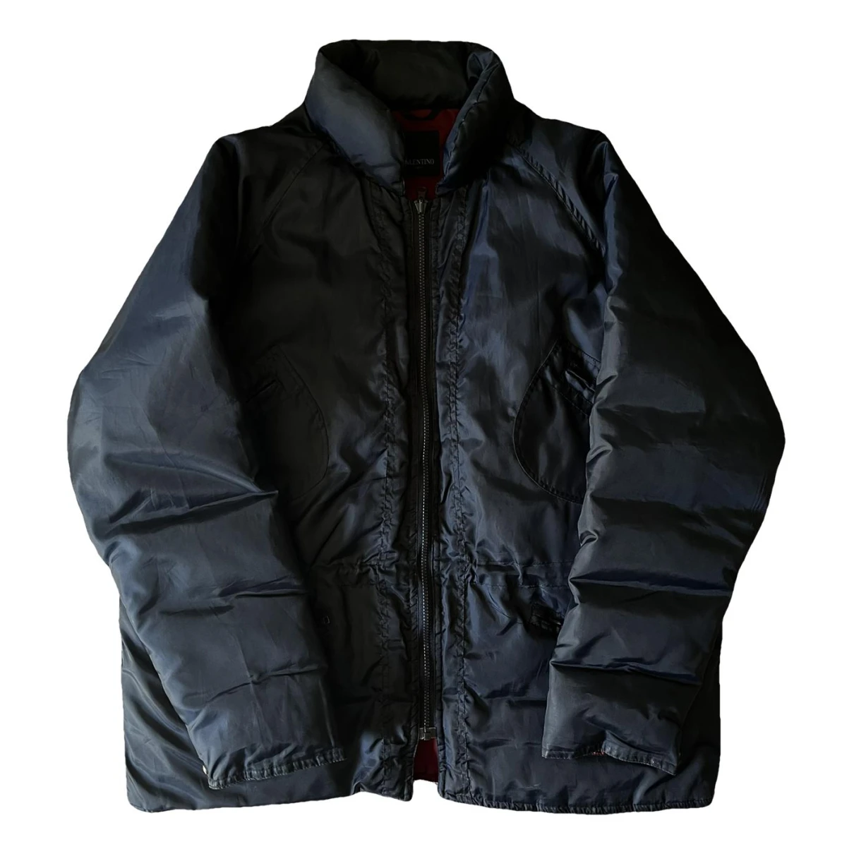 Pre-owned Valentino Puffer In Navy