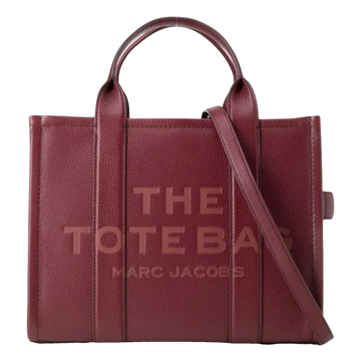 Pre-owned Marc Jacobs The Tag Tote Leather Handbag In Red