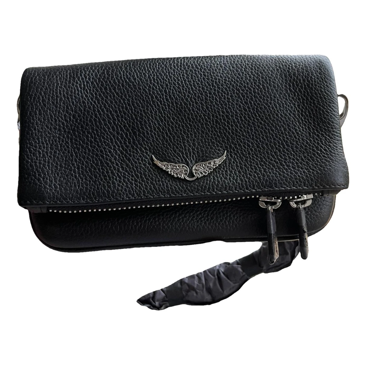 Pre-owned Zadig & Voltaire Kate Wallet Leather Handbag In Black
