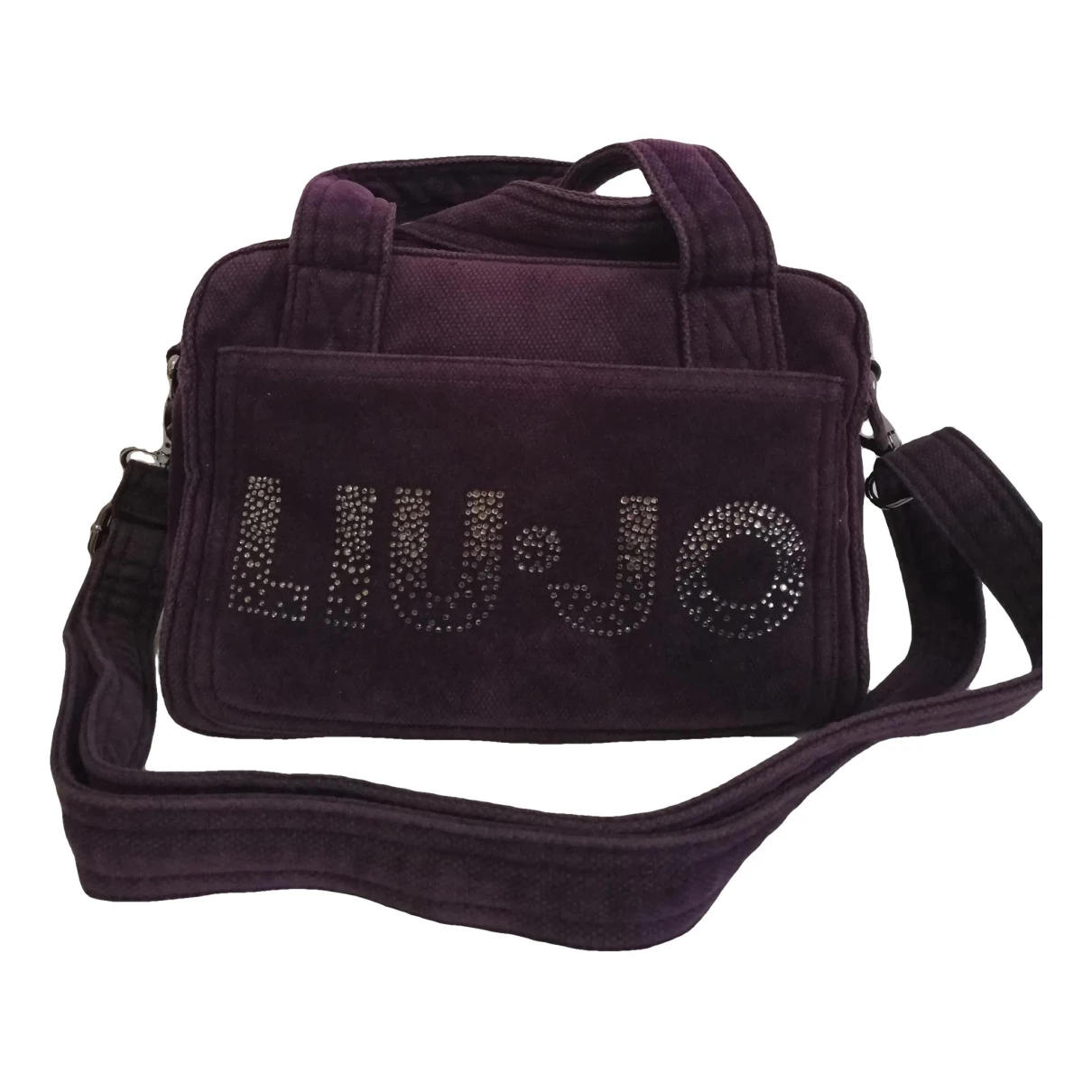 Pre-owned Liujo Velvet Crossbody Bag In Burgundy