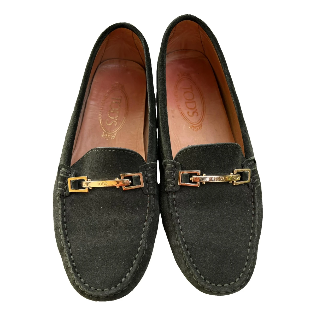 Pre-owned Tod's Gommino Leather Flats In Green