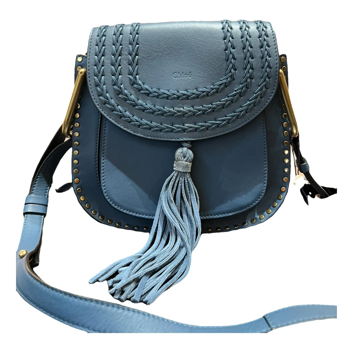 Pre-owned Chloé Hudson Leather Crossbody Bag In Blue
