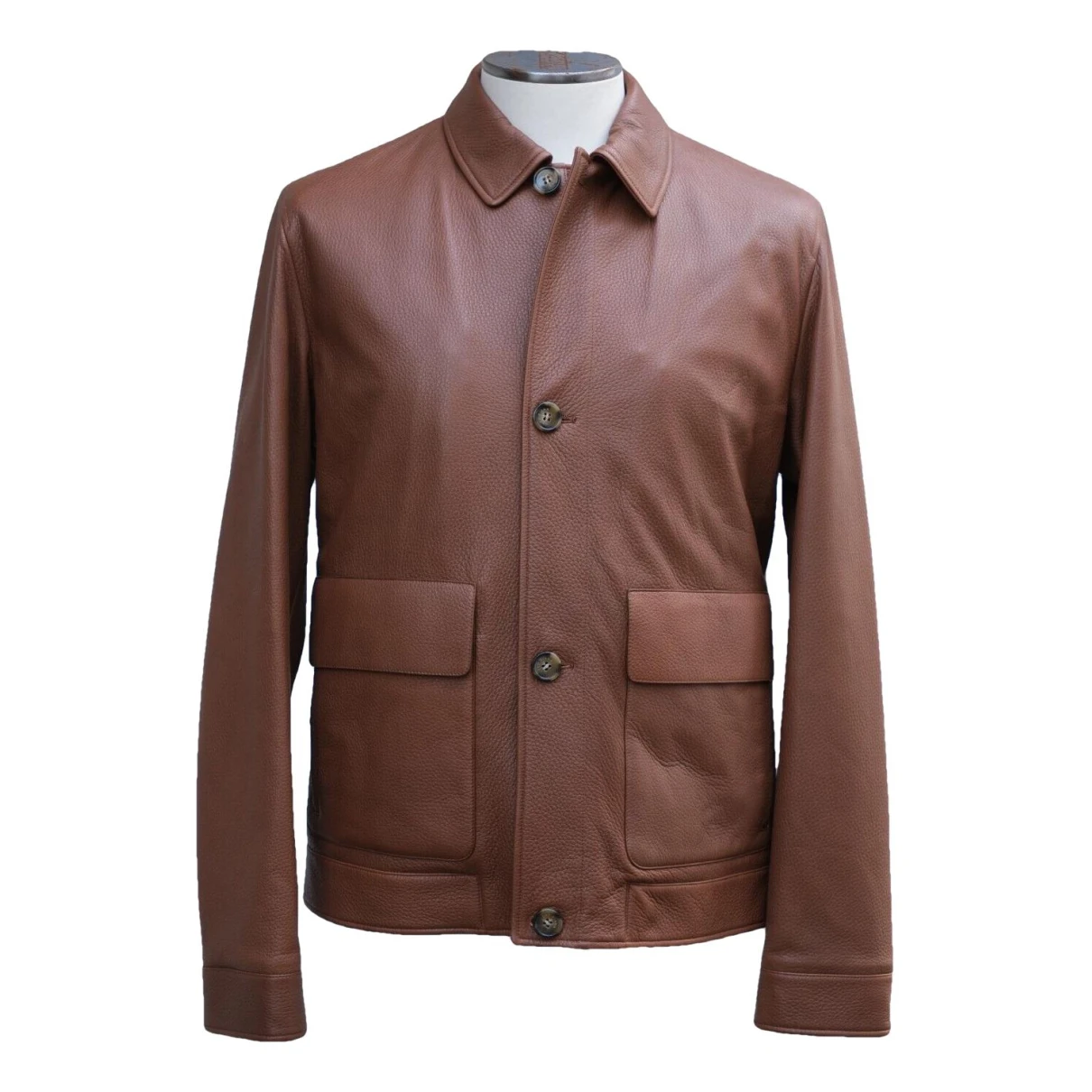 Pre-owned Loro Piana Leather Jacket In Brown