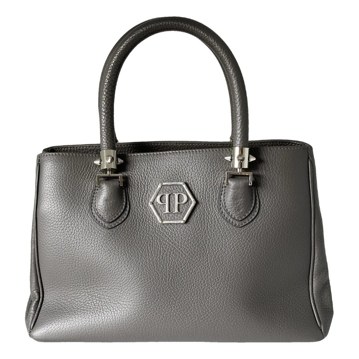 Pre-owned Philipp Plein Leather Handbag In Grey