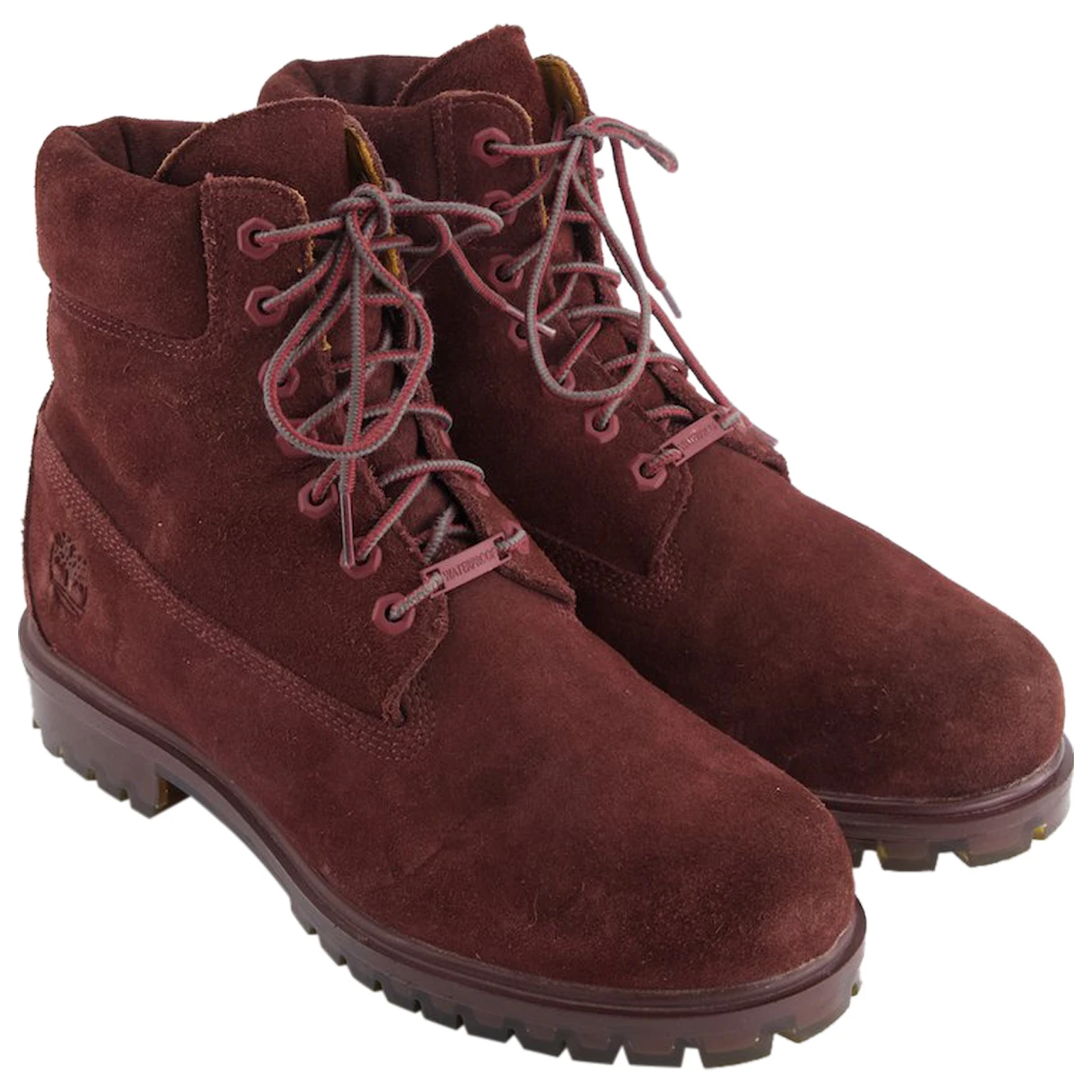 Pre-owned Timberland Boots In Burgundy
