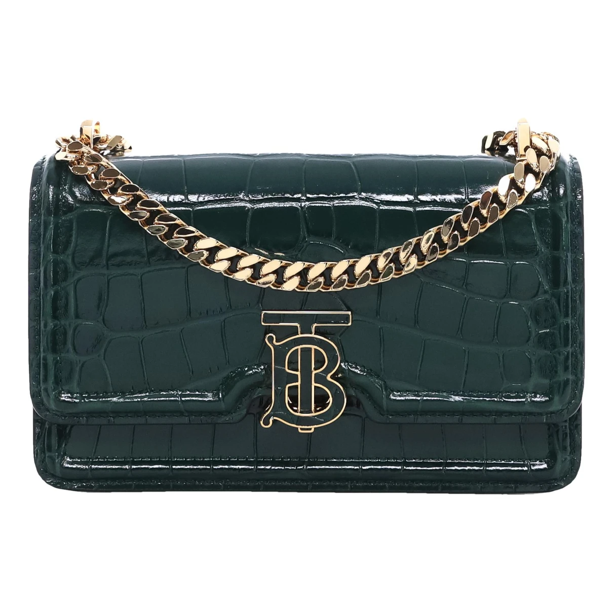 Pre-owned Burberry Leather Crossbody Bag In Green