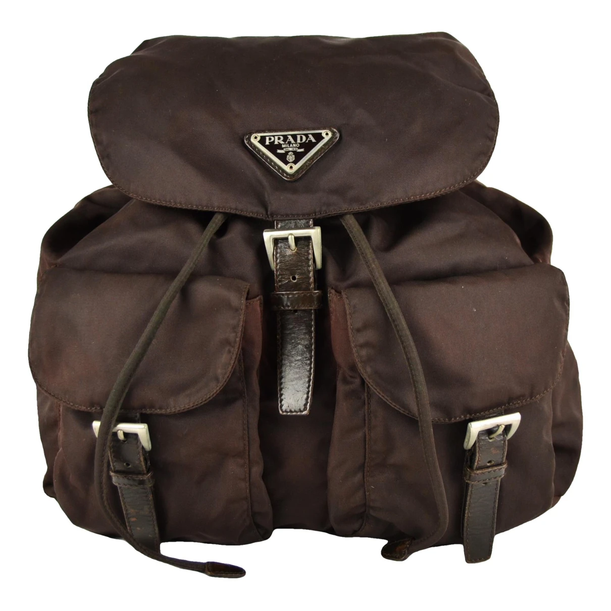 Pre-owned Prada Re-nylon Cloth Backpack In Brown