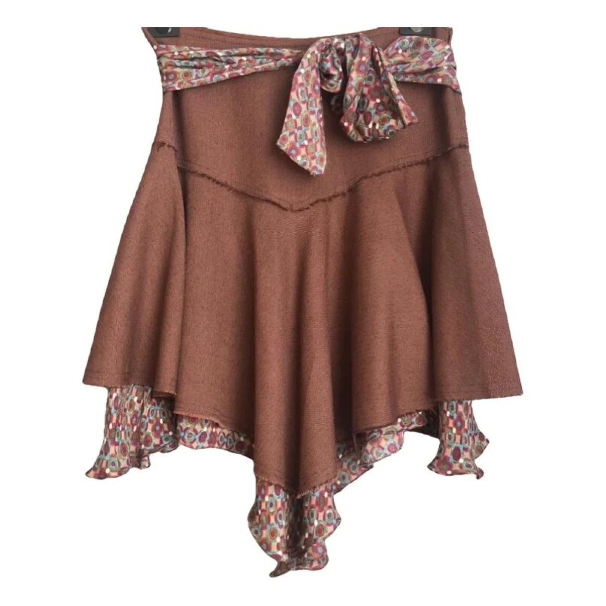 Pre-owned Patrizia Pepe Wool Mid-length Skirt In Brown