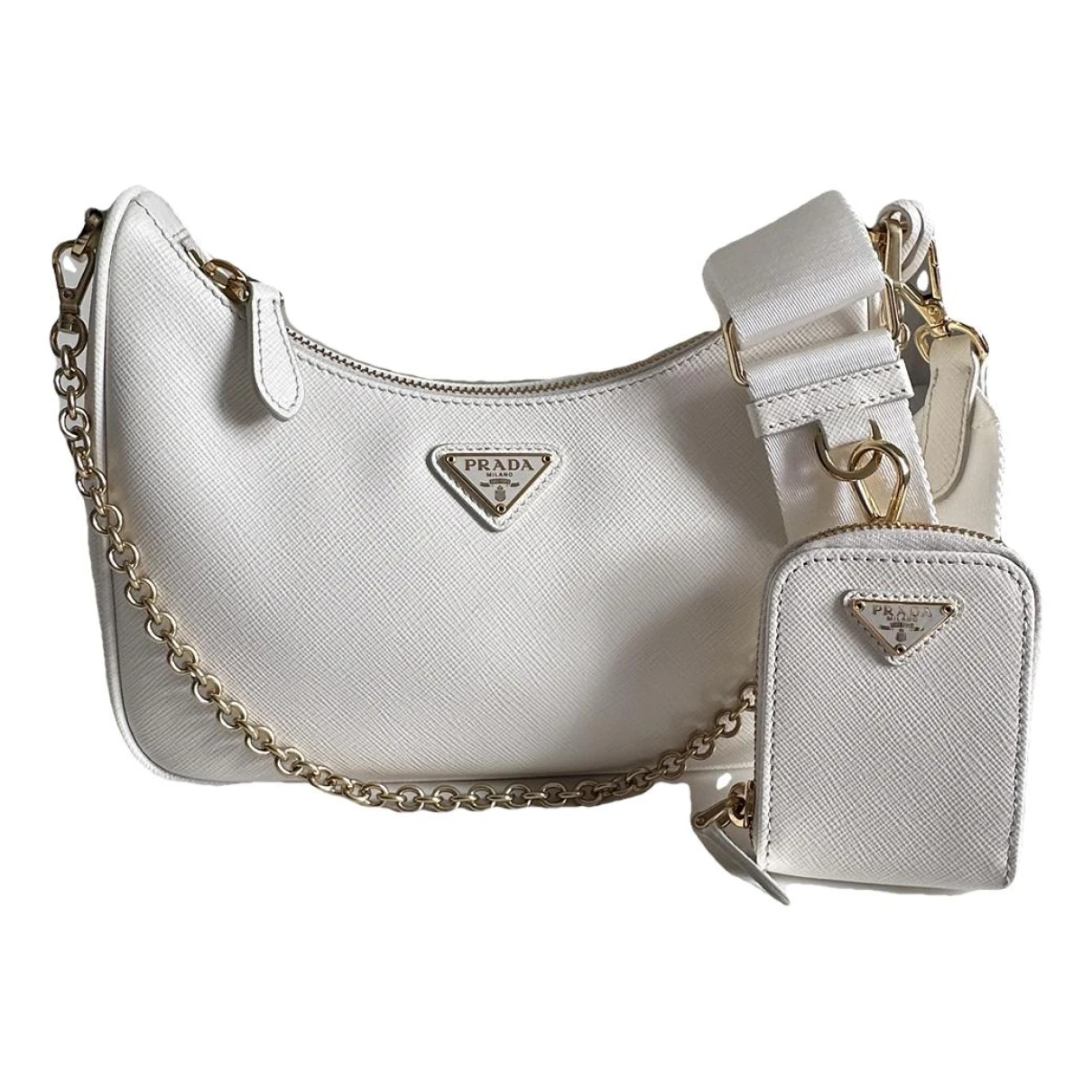 Pre-owned Prada Re-edition 2005 Leather Handbag In White