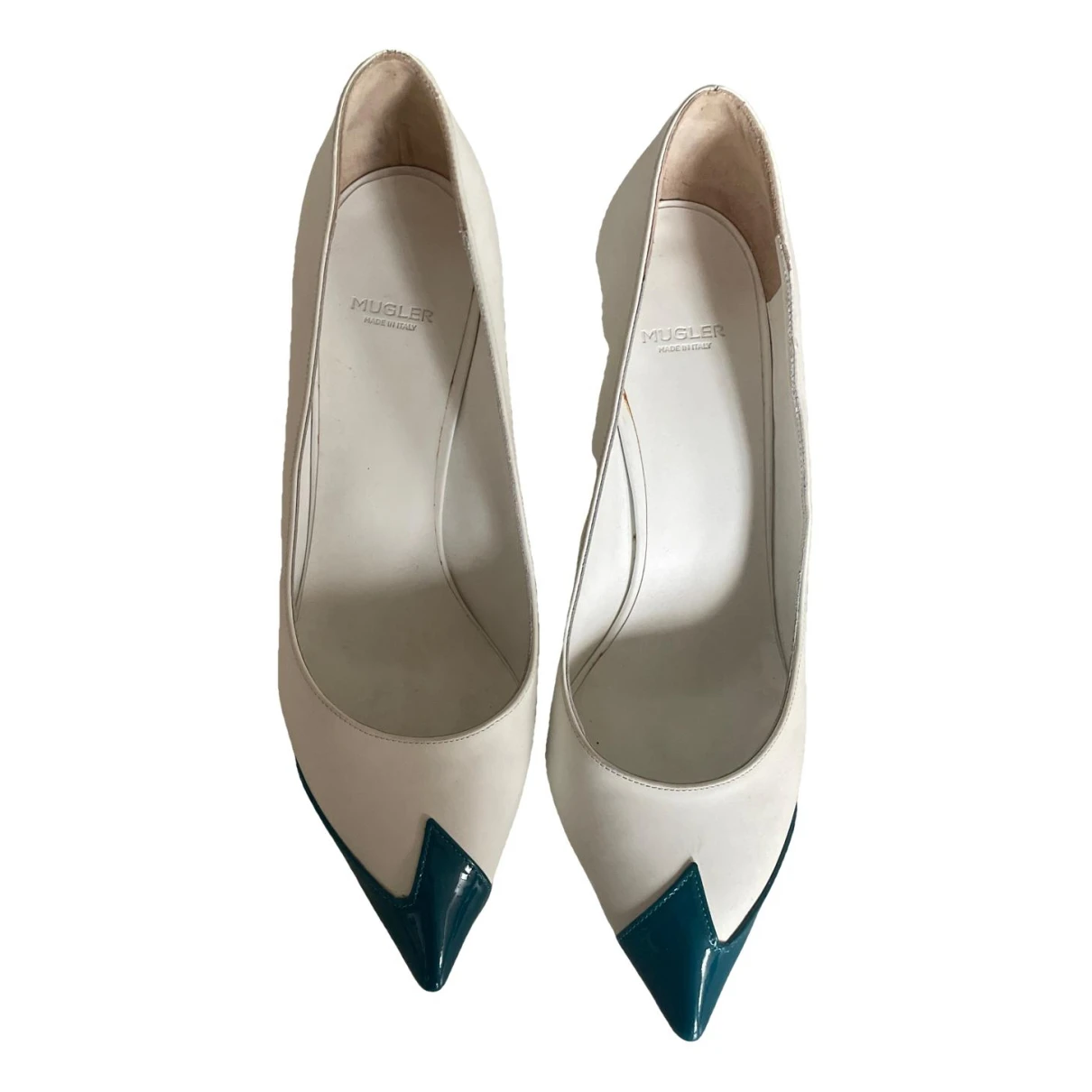 Pre-owned Mugler Patent Leather Heels In White