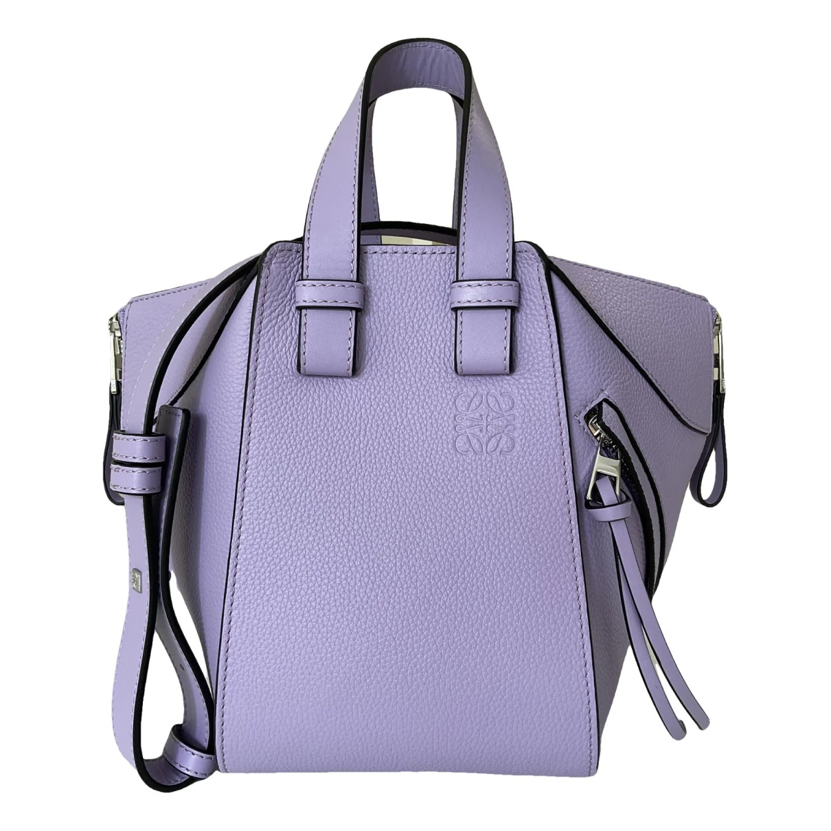 Pre-owned Loewe Hammock Leather Crossbody Bag In Purple