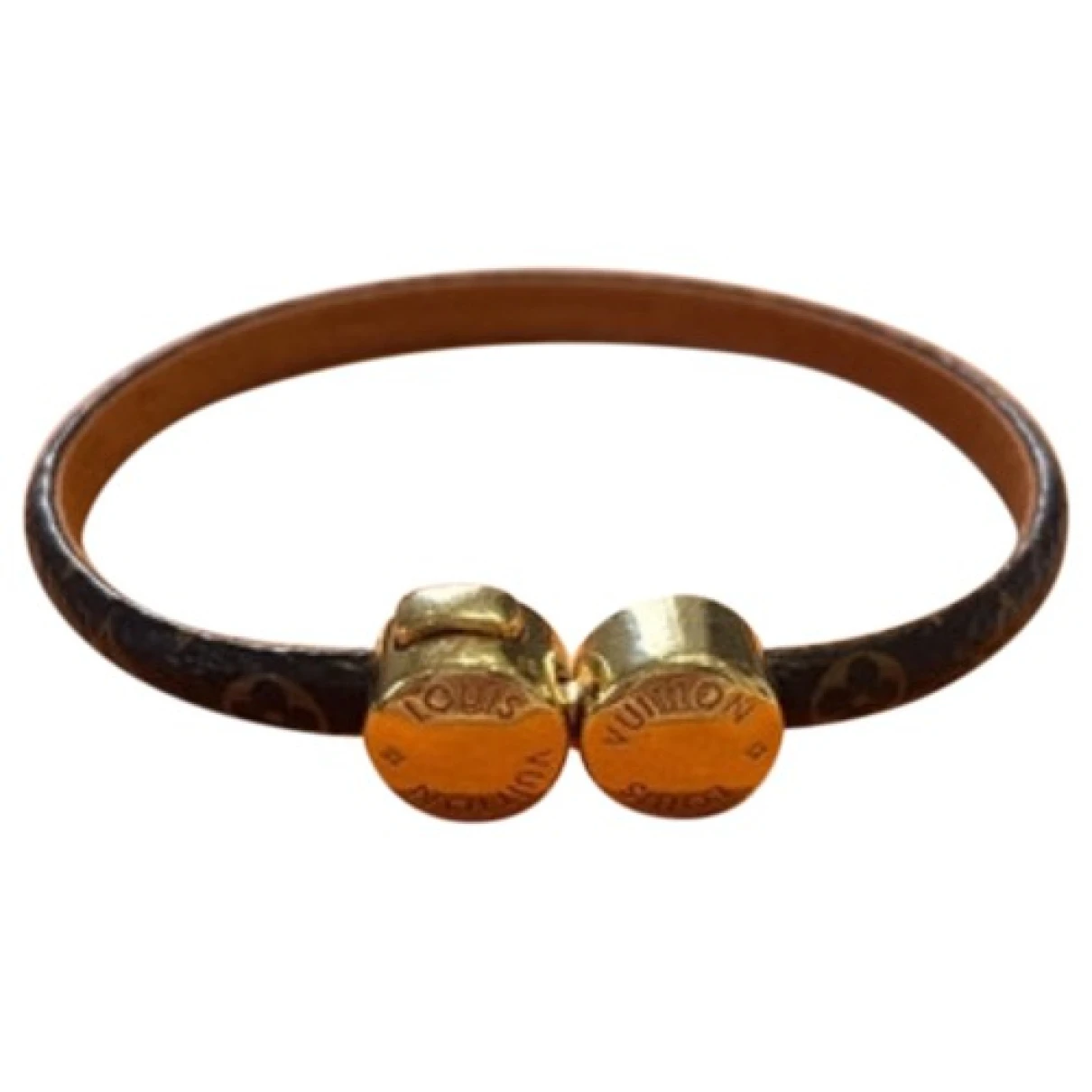 Pre-owned Louis Vuitton Monogram Leather Bracelet In Brown