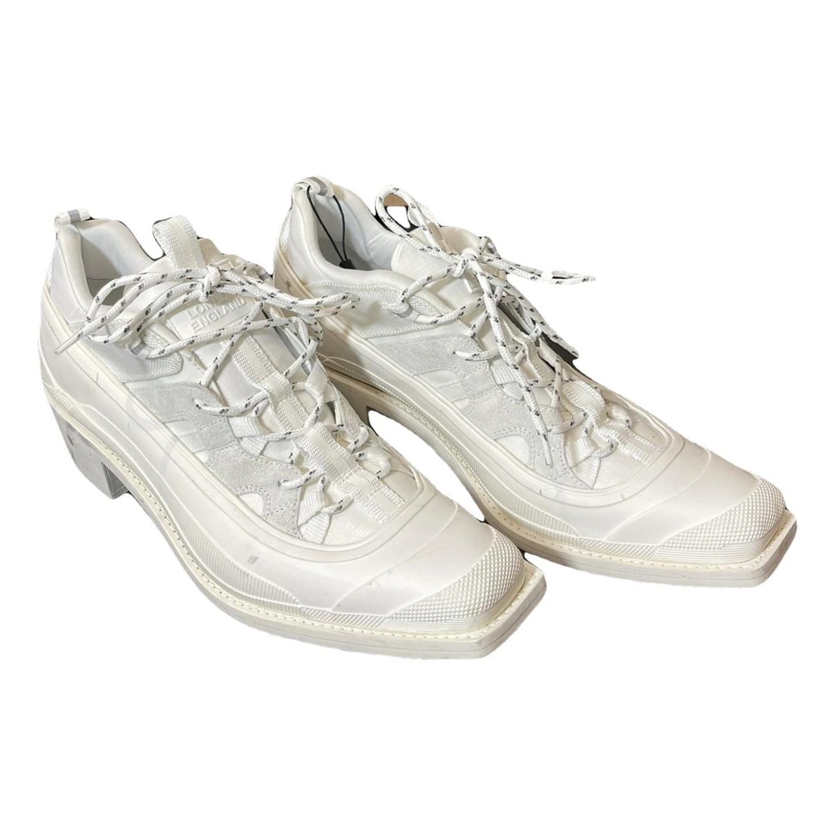 Pre-owned Burberry Arthur Leather Low Trainers In White