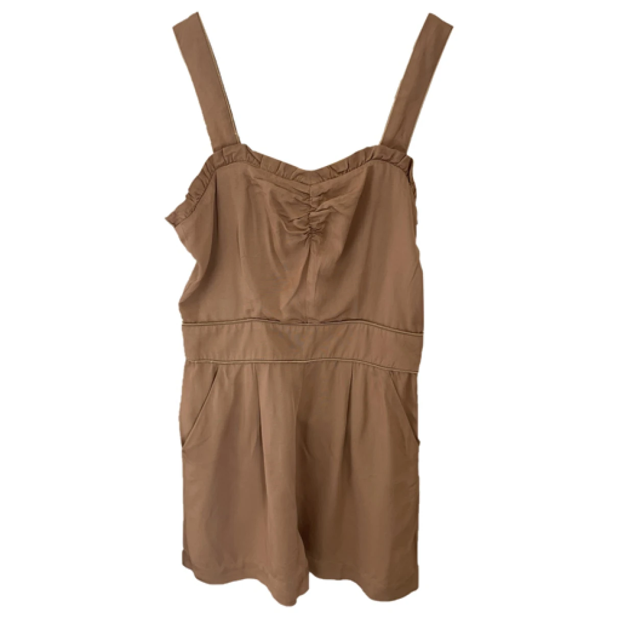 Pre-owned Sandro Jumpsuit In Camel
