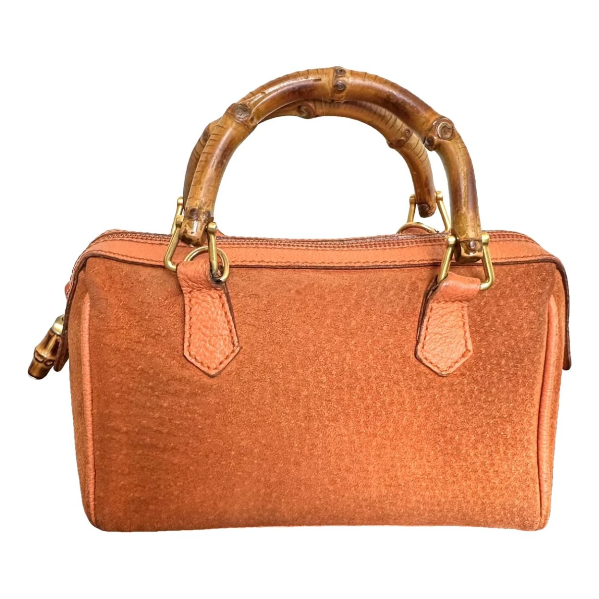 Pre-owned Gucci Vintage Bamboo Tote In Orange