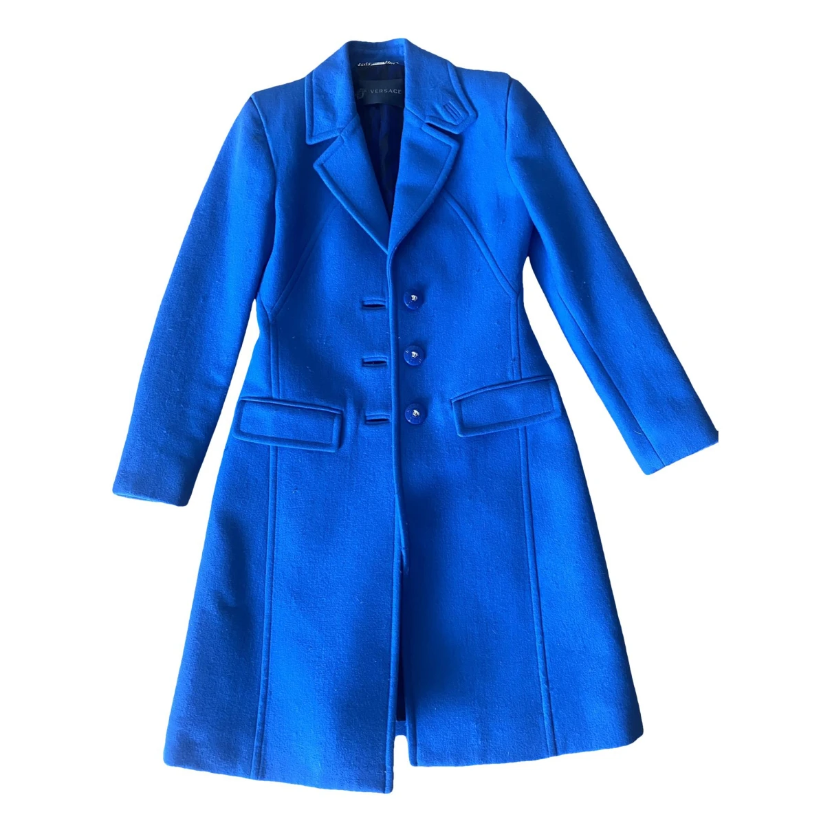 Pre-owned Versace Coat In Blue
