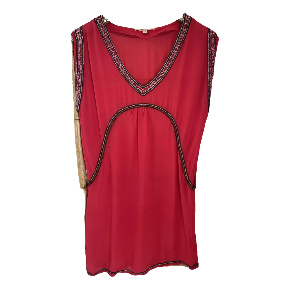 Pre-owned Bel Air Silk Mid-length Dress In Red