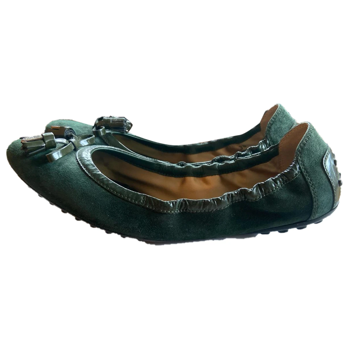 Pre-owned Tod's Ballet Flats In Green