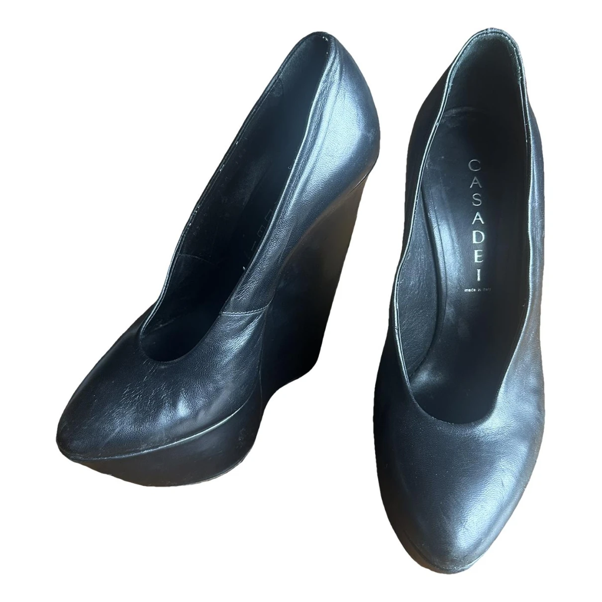Pre-owned Casadei Leather Heels In Black