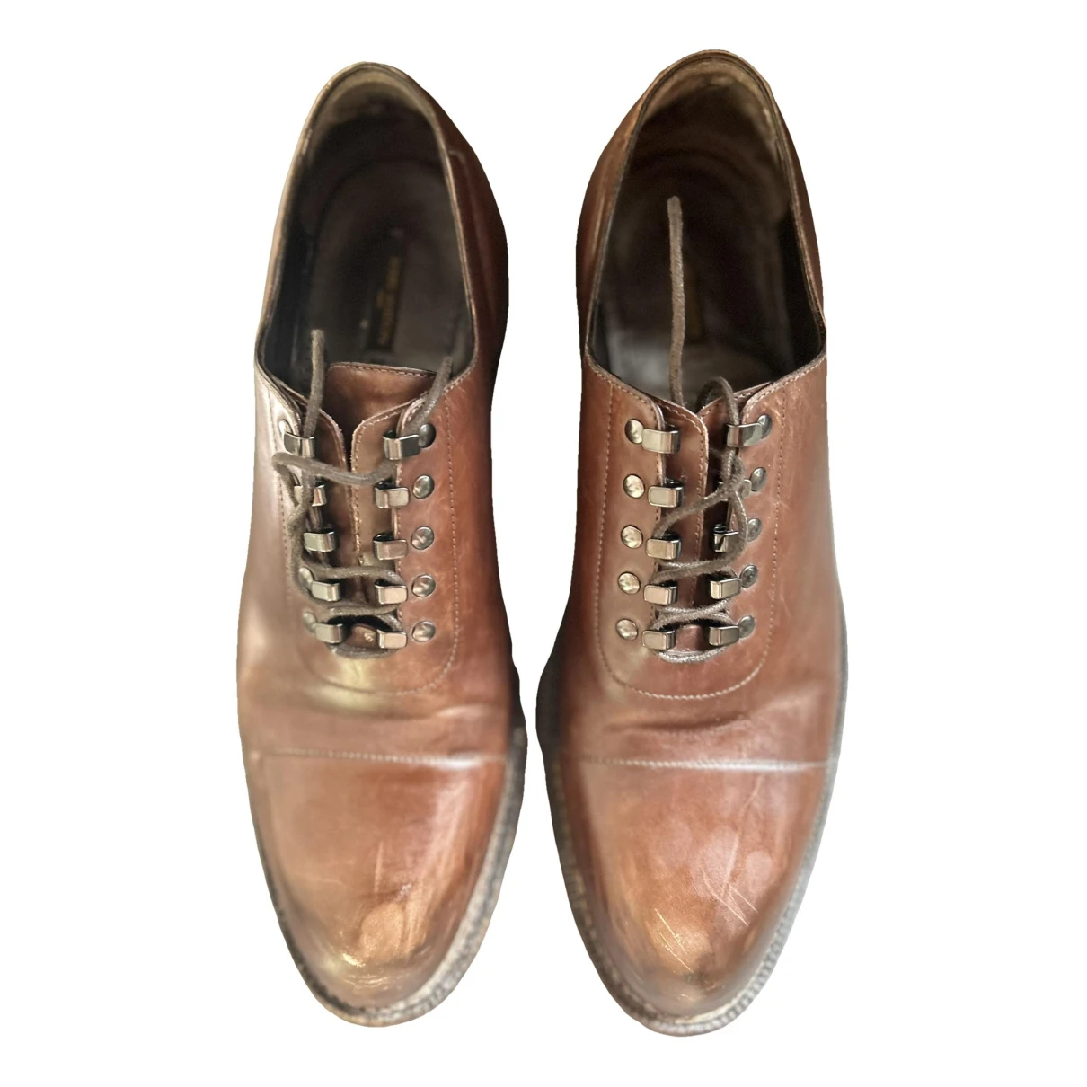Pre-owned Louis Vuitton Leather Lace Ups In Brown