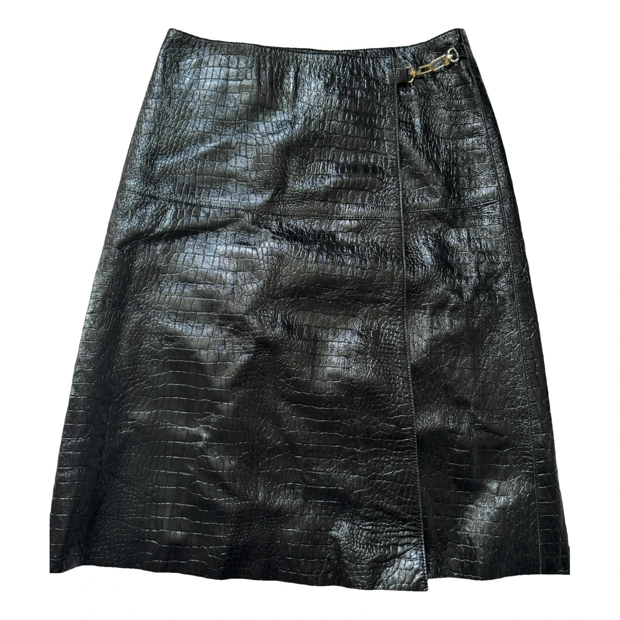 Pre-owned Totême Leather Mid-length Skirt In Black