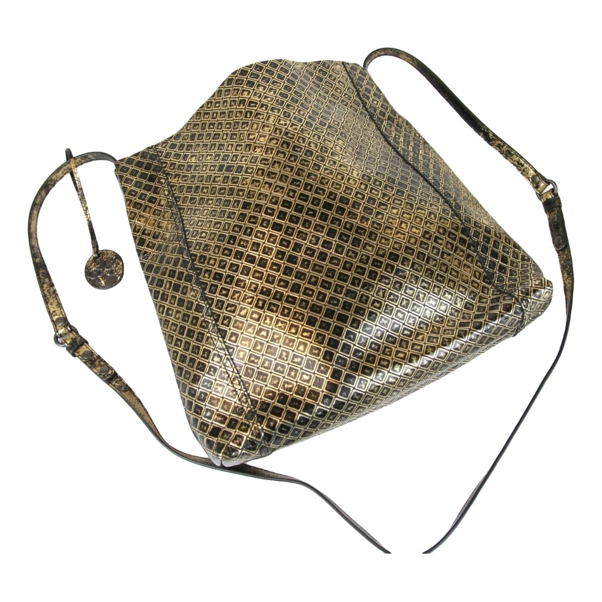 Pre-owned Bottega Veneta Leather Crossbody Bag In Gold