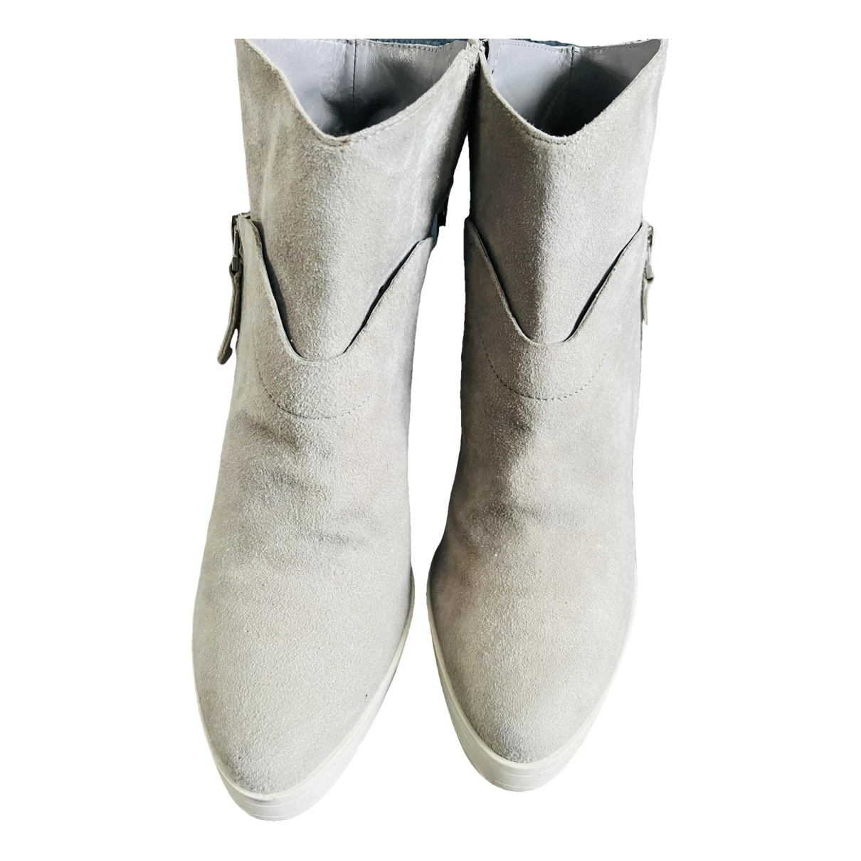 Pre-owned Steffen Schraut Leather Boots In Grey