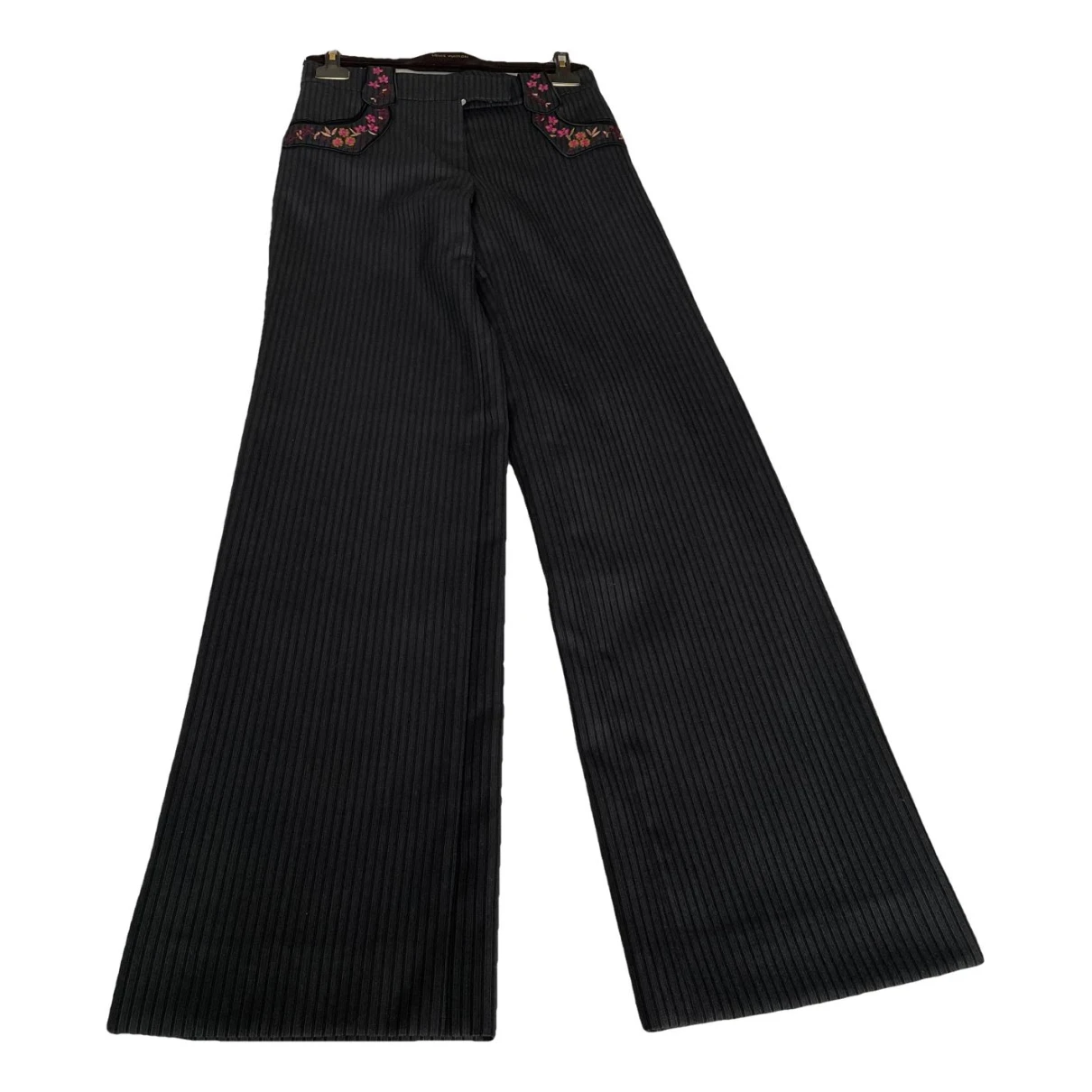 Pre-owned Louis Vuitton Wool Straight Pants In Anthracite