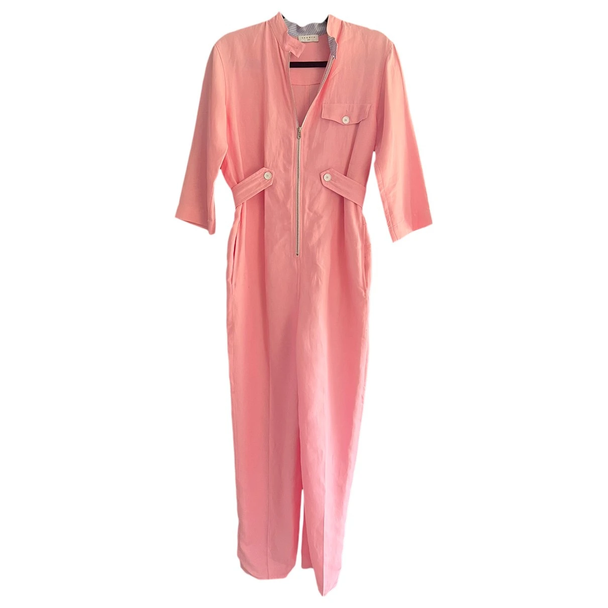 Pre-owned Sandro Jumpsuit In Pink