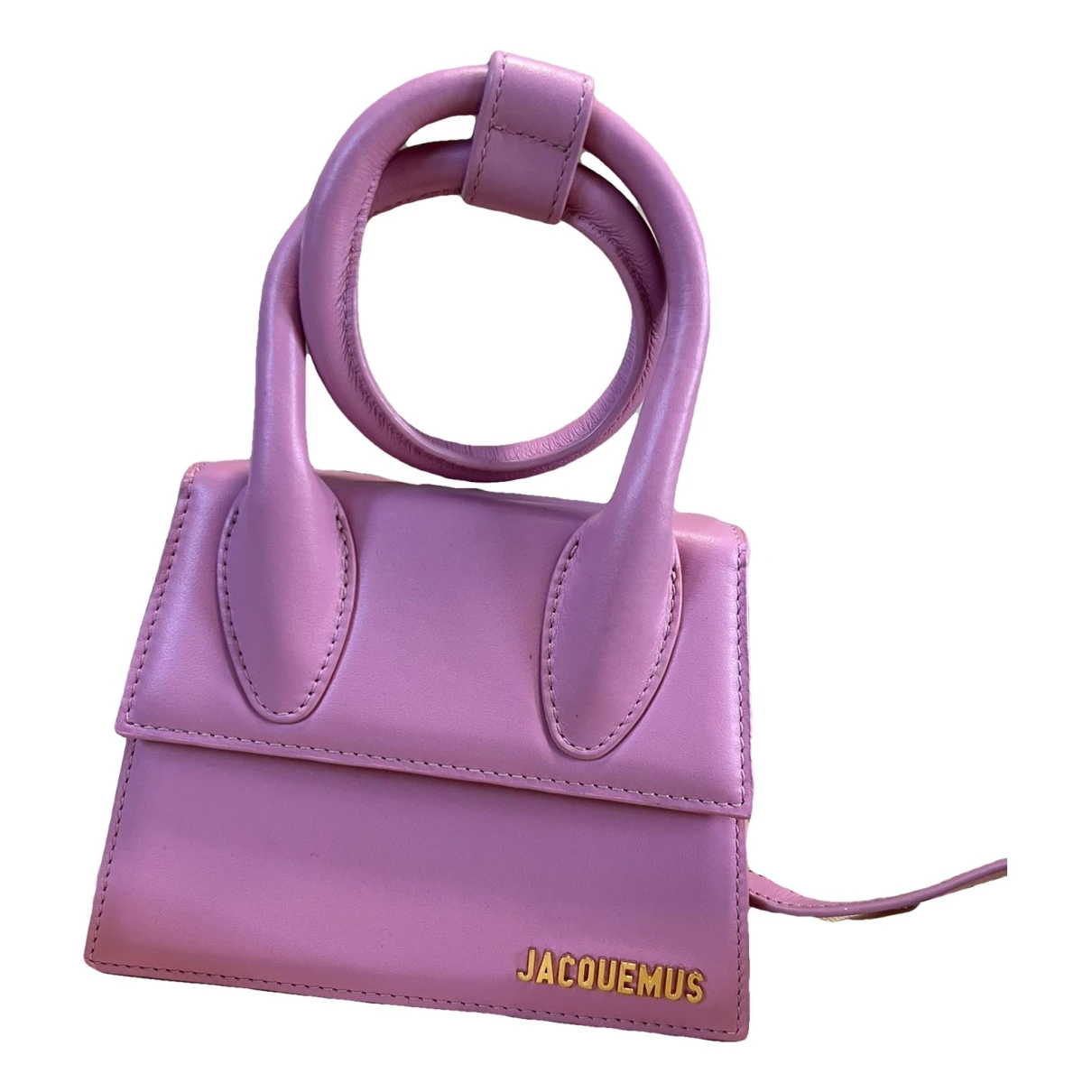 Pre-owned Jacquemus Le Chiquito Noeud Leather Handbag In Pink