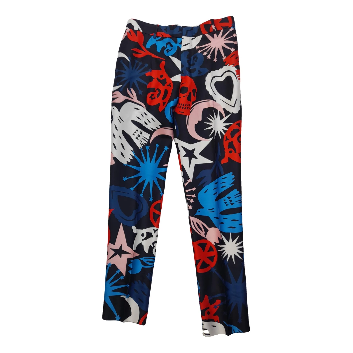 Pre-owned Alexander Mcqueen Wool Trousers In Multicolour