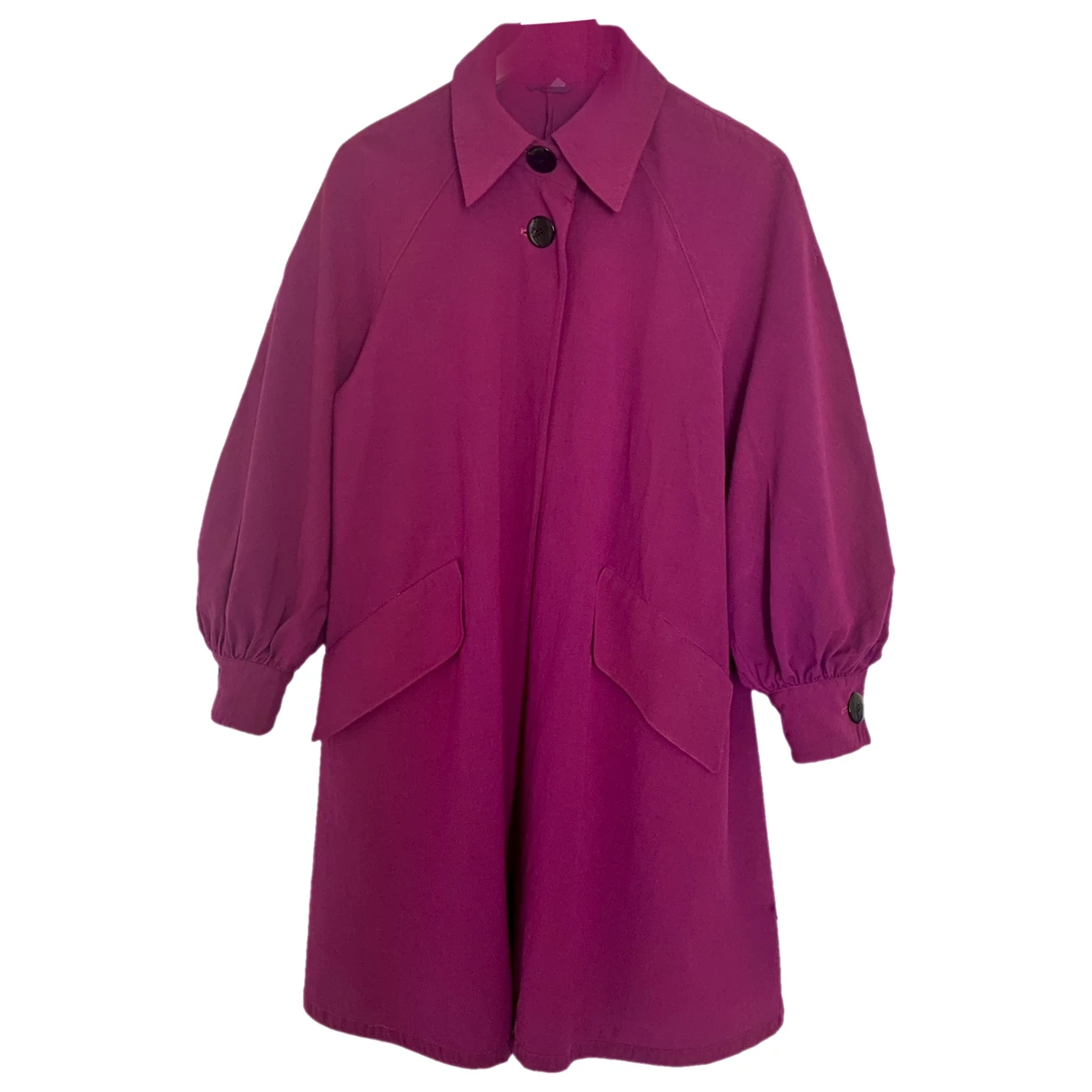 Pre-owned Akris Wool Coat In Purple