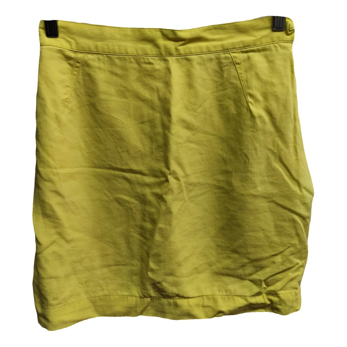 Pre-owned Mugler Wool Mini Skirt In Yellow