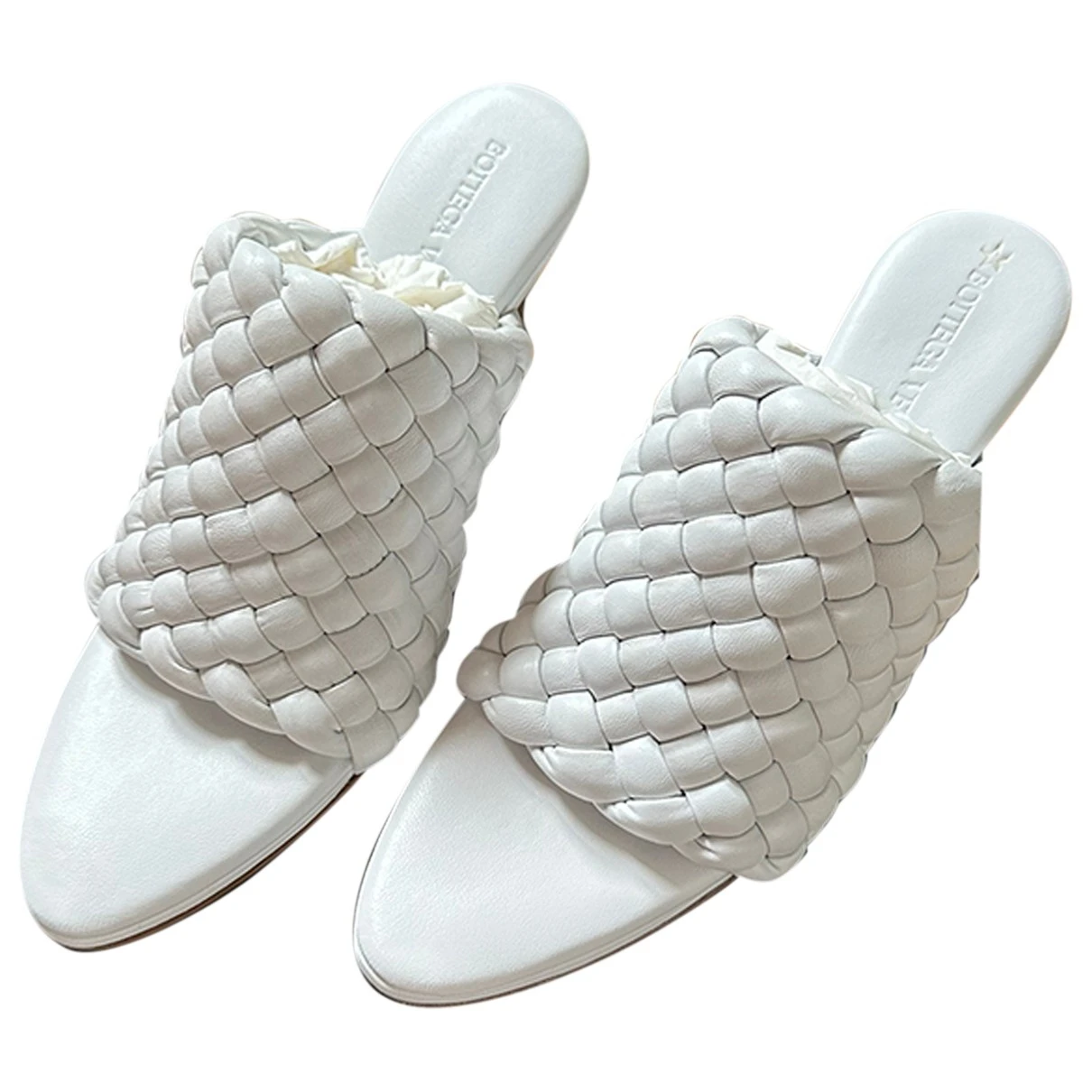 Pre-owned Bottega Veneta Leather Sandals In White
