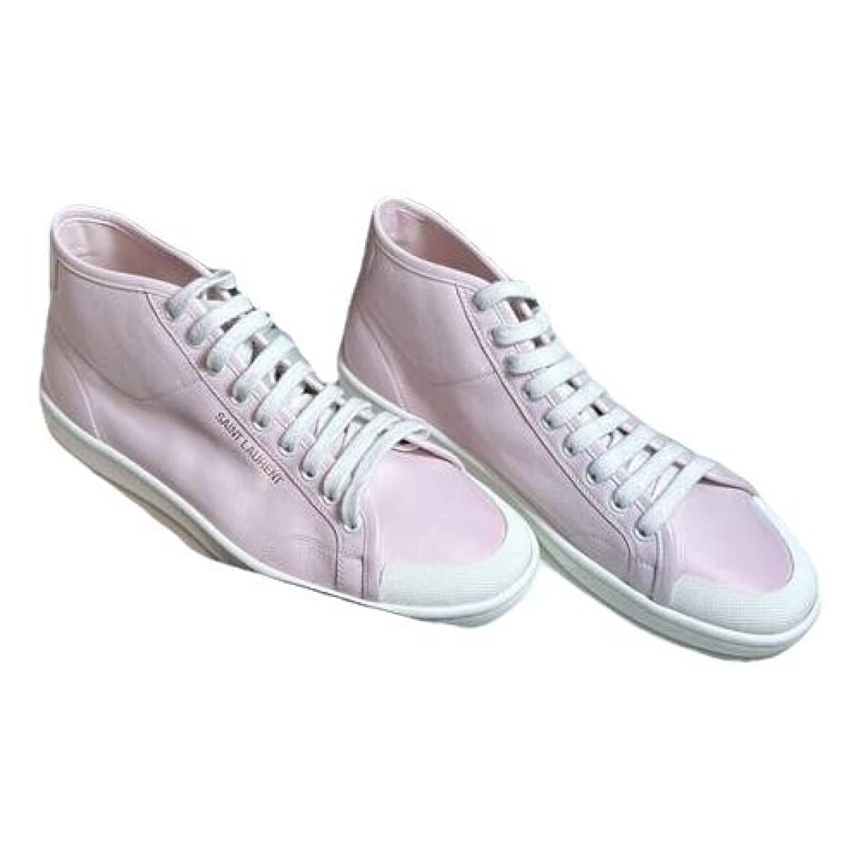 Pre-owned Saint Laurent Leather Trainers In Pink