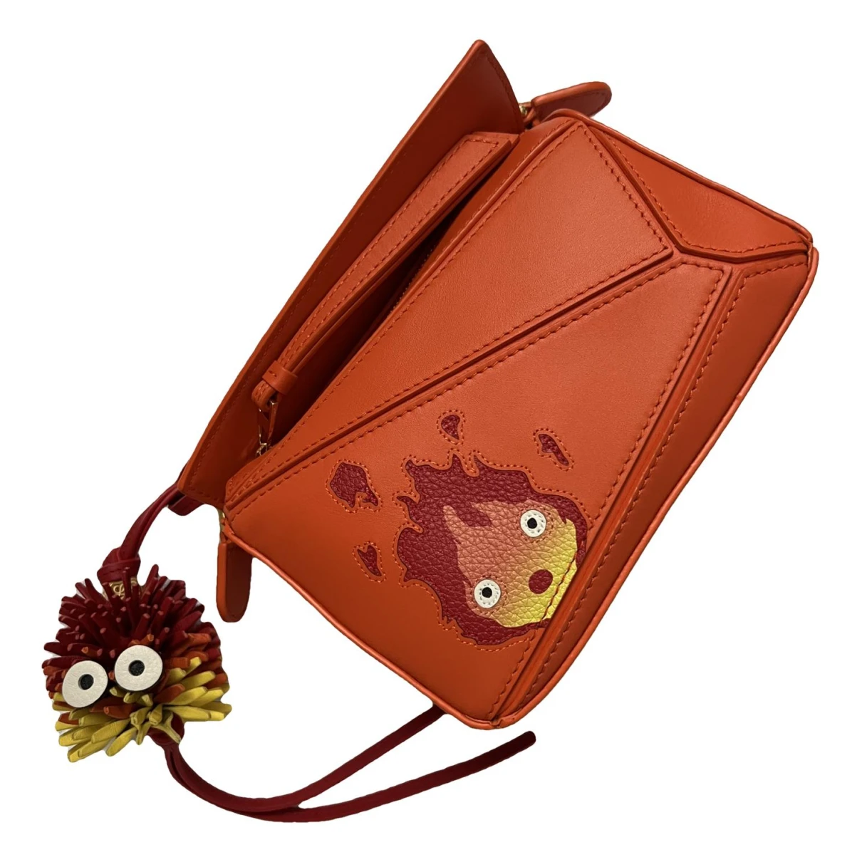 Pre-owned Loewe Studio Ghibli Leather Handbag In Orange