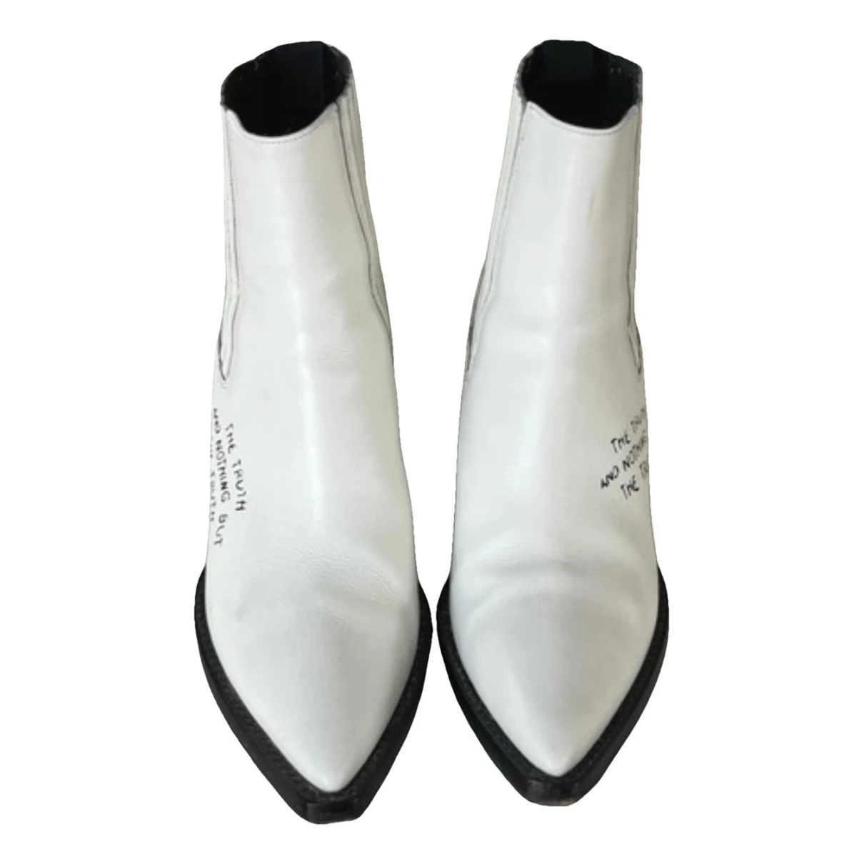 Pre-owned Iro Spring Summer 2019 Leather Cowboy Boots In White