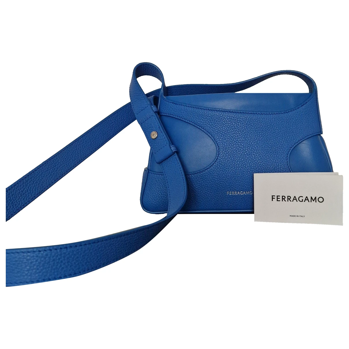 Pre-owned Ferragamo Leather Crossbody Bag In Blue