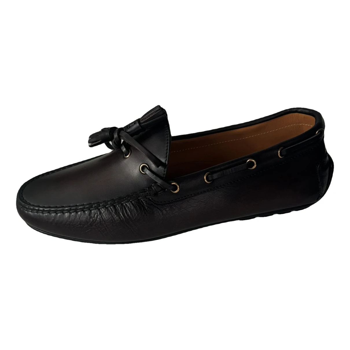 Pre-owned Ralph Lauren Leather Flats In Brown