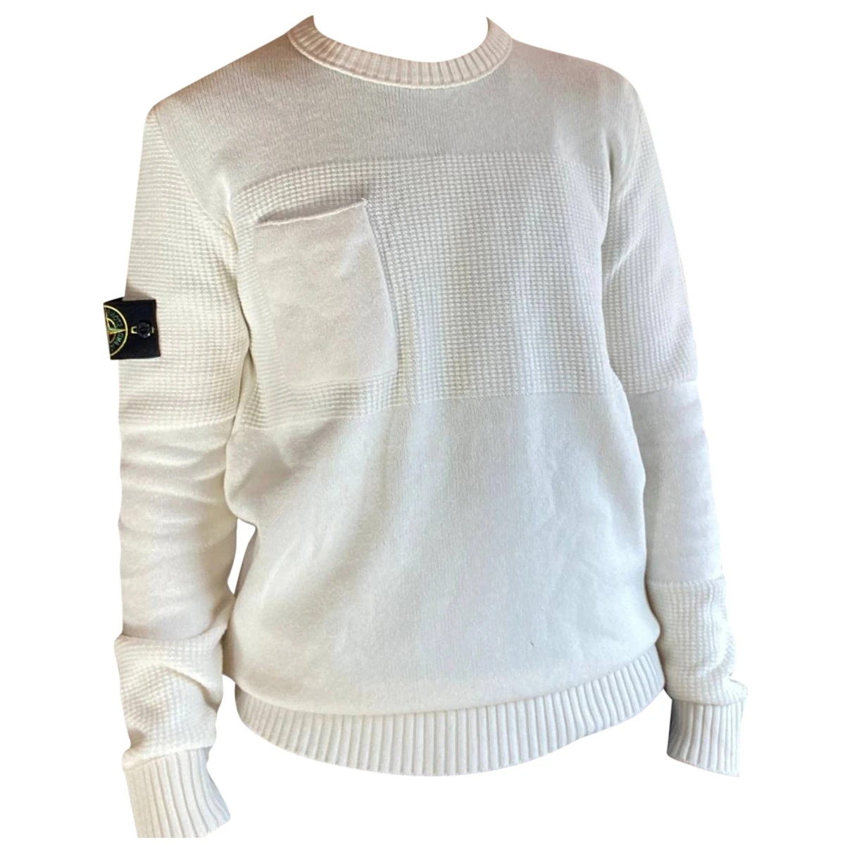Pre-owned Stone Island Wool Knitwear & Sweatshirt In White