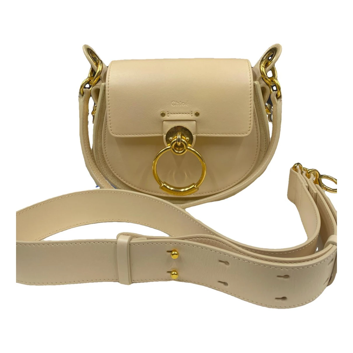 Pre-owned Chloé Tess Leather Handbag In Beige