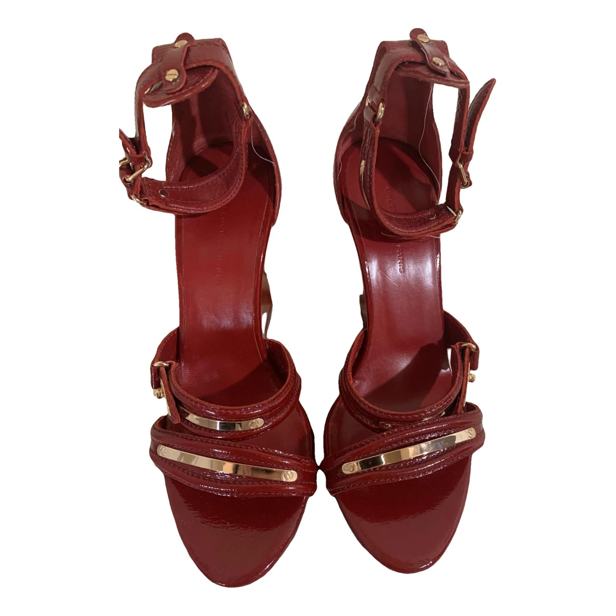 Pre-owned Balenciaga Patent Leather Sandal In Red