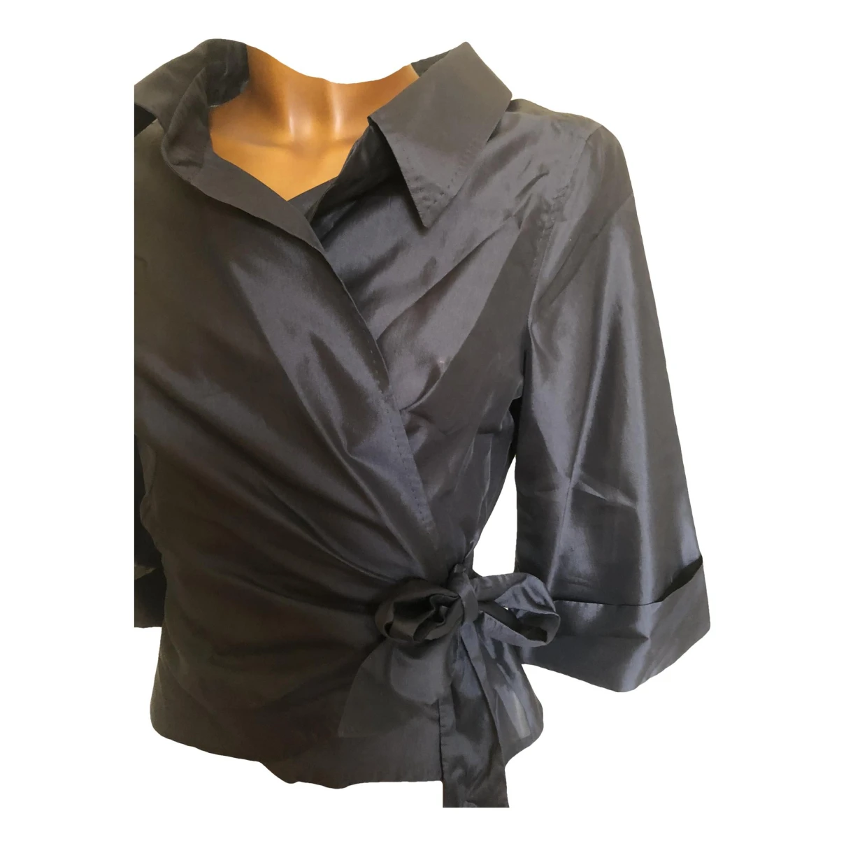 Pre-owned Max Mara Atelier Silk Blouse In Black