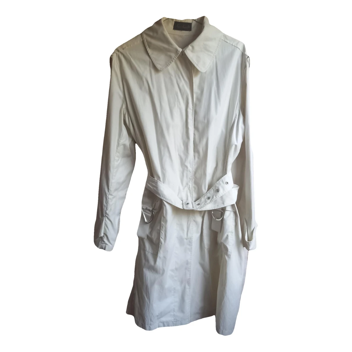 Pre-owned Luisa Spagnoli Trench Coat In White