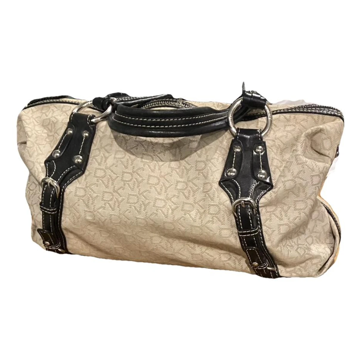 Pre-owned Dkny Cloth Tote In Beige