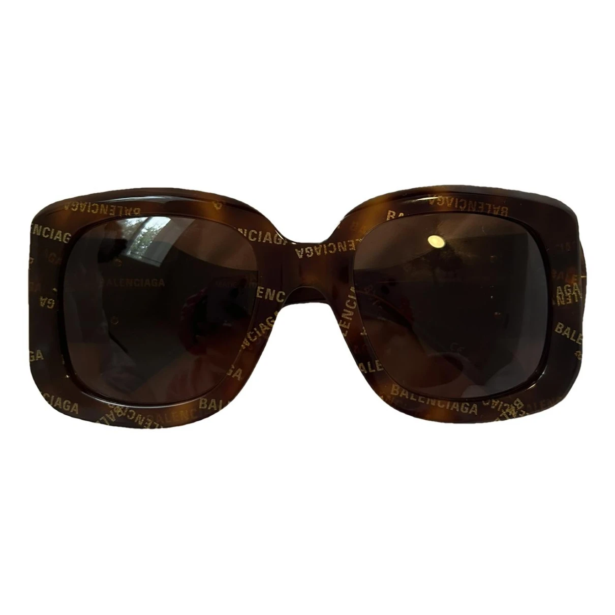 Pre-owned Balenciaga Oversized Sunglasses In Brown