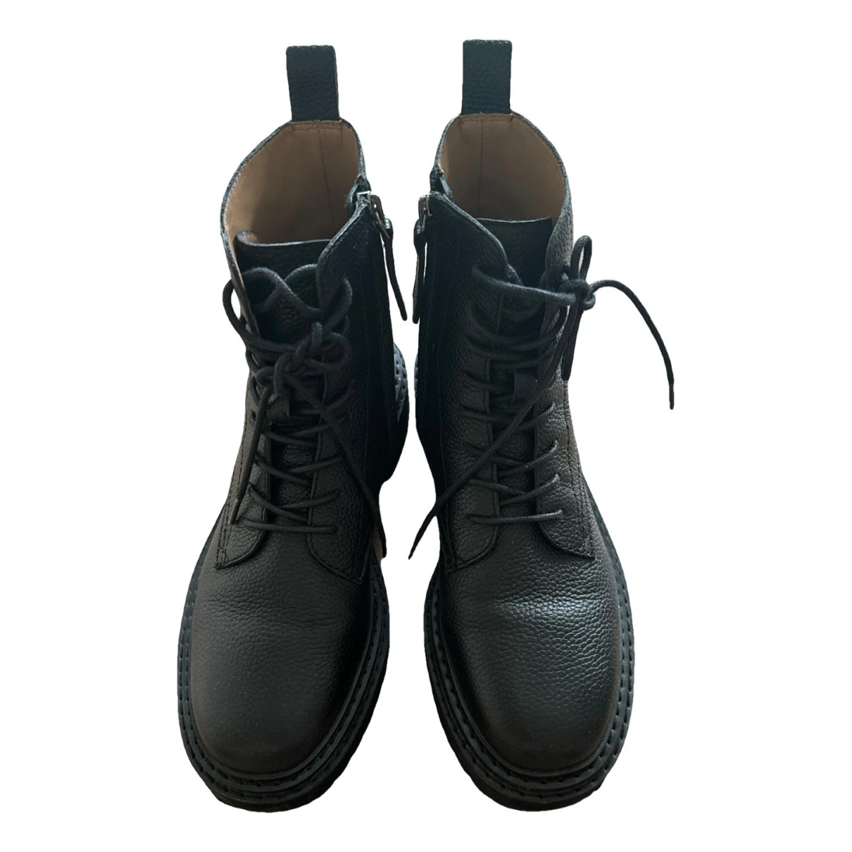 Pre-owned 12 Storeez Leather Boots In Black
