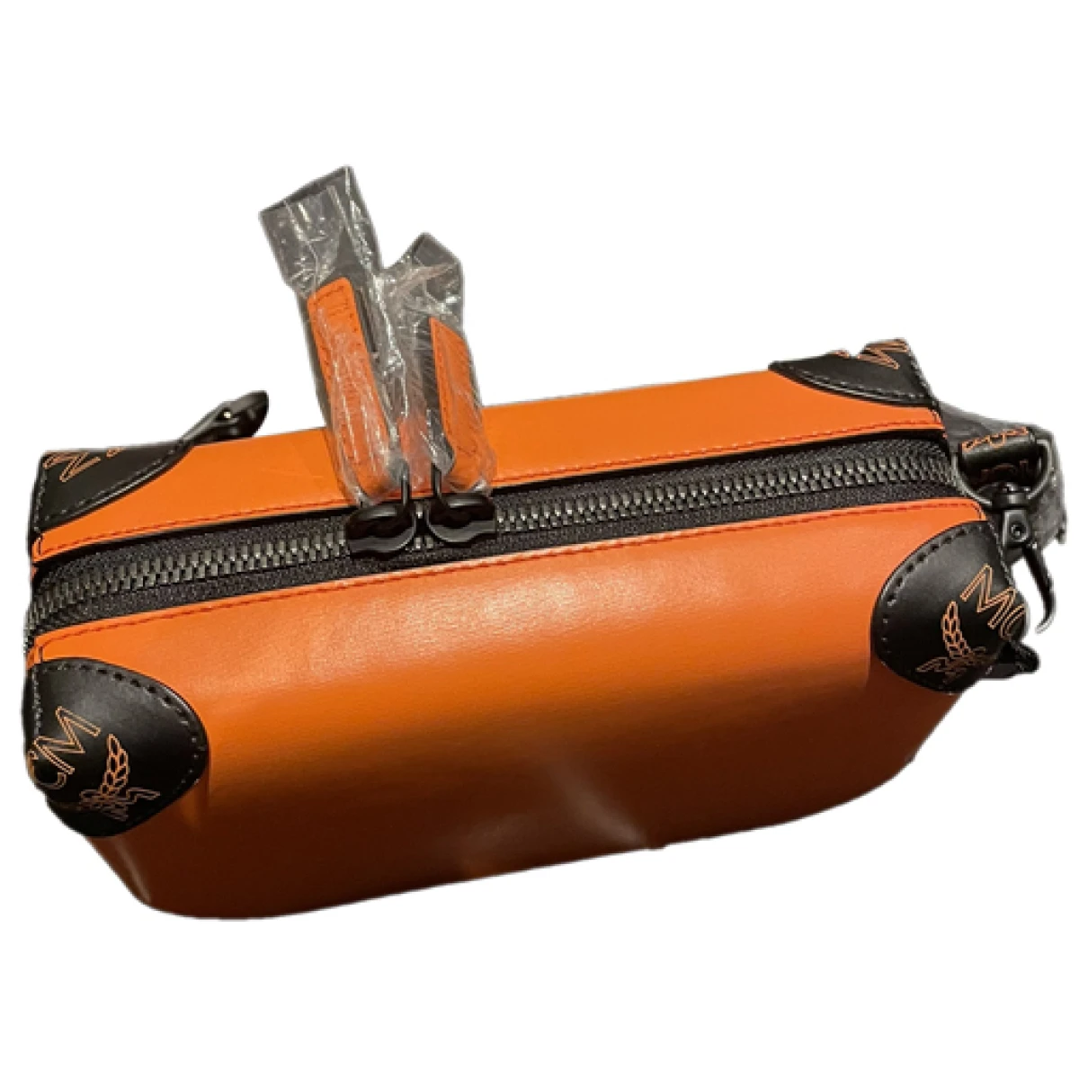 Pre-owned Mcm Soft Berlin Leather Crossbody Bag In Orange