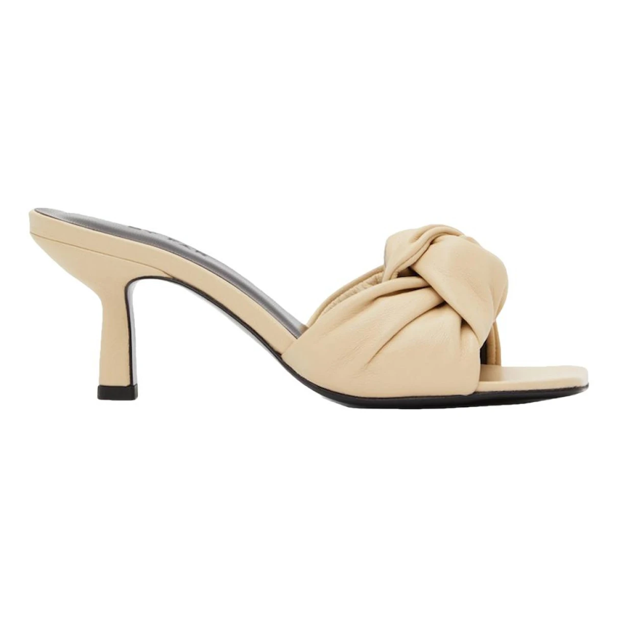 Pre-owned By Far Leather Sandal In Beige